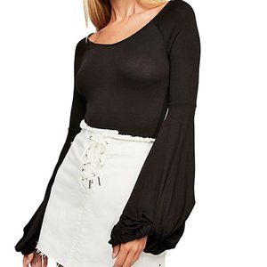 Free People To The Tropics Top in Black NWT